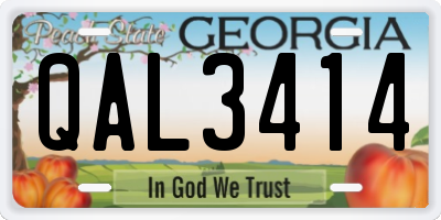 GA license plate QAL3414