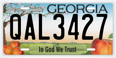 GA license plate QAL3427