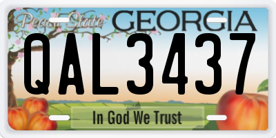 GA license plate QAL3437