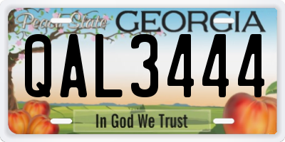 GA license plate QAL3444