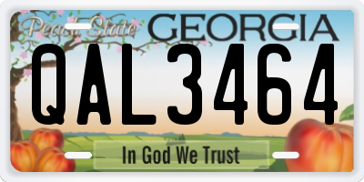 GA license plate QAL3464