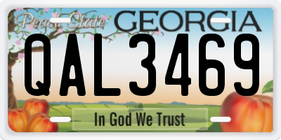 GA license plate QAL3469