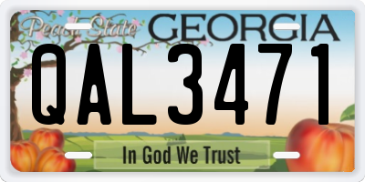 GA license plate QAL3471