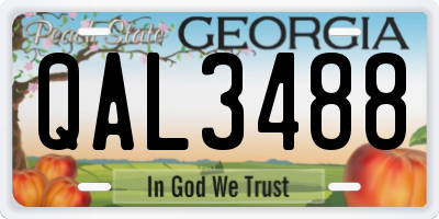 GA license plate QAL3488