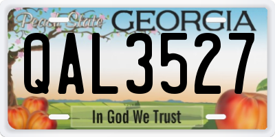 GA license plate QAL3527