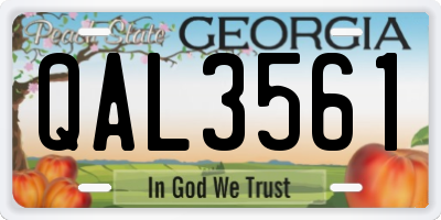 GA license plate QAL3561