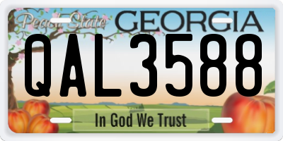 GA license plate QAL3588