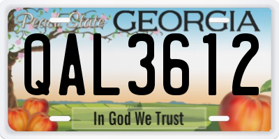 GA license plate QAL3612