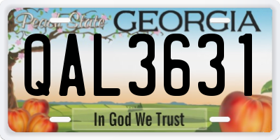 GA license plate QAL3631