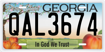 GA license plate QAL3674