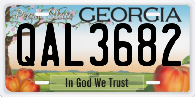 GA license plate QAL3682