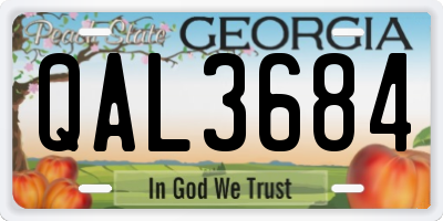 GA license plate QAL3684