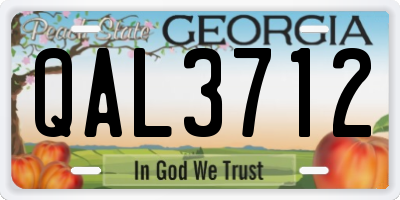 GA license plate QAL3712