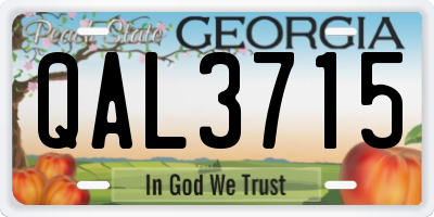 GA license plate QAL3715