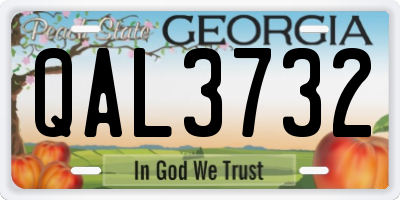 GA license plate QAL3732