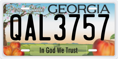 GA license plate QAL3757