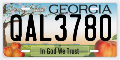 GA license plate QAL3780