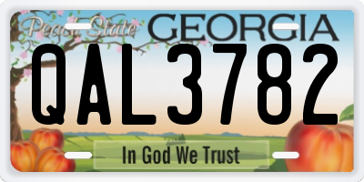 GA license plate QAL3782