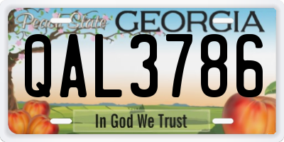 GA license plate QAL3786