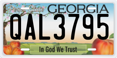 GA license plate QAL3795