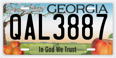 GA license plate QAL3887