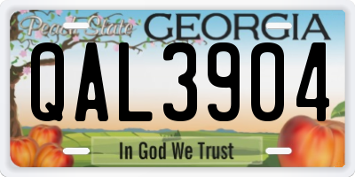 GA license plate QAL3904