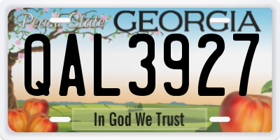 GA license plate QAL3927