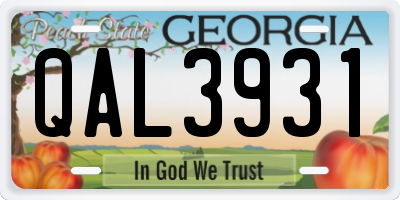 GA license plate QAL3931