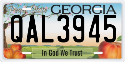 GA license plate QAL3945