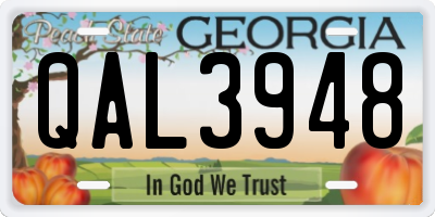 GA license plate QAL3948