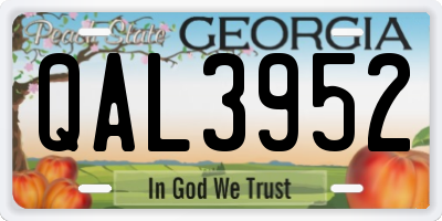 GA license plate QAL3952