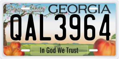 GA license plate QAL3964