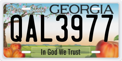 GA license plate QAL3977