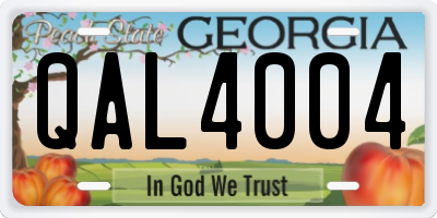 GA license plate QAL4004