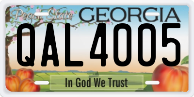 GA license plate QAL4005