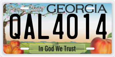 GA license plate QAL4014