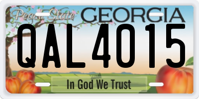 GA license plate QAL4015