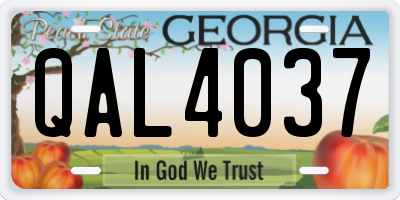 GA license plate QAL4037