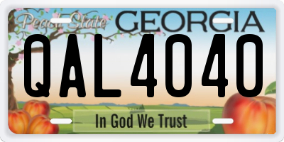 GA license plate QAL4040