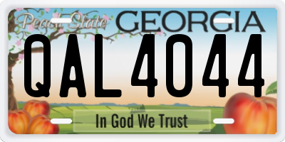 GA license plate QAL4044