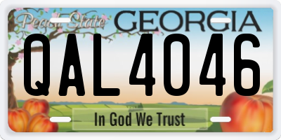 GA license plate QAL4046