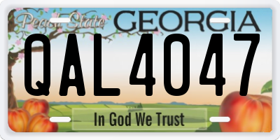 GA license plate QAL4047