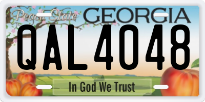 GA license plate QAL4048