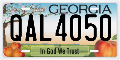 GA license plate QAL4050