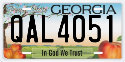 GA license plate QAL4051