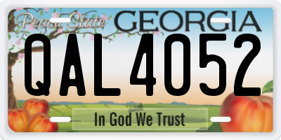 GA license plate QAL4052