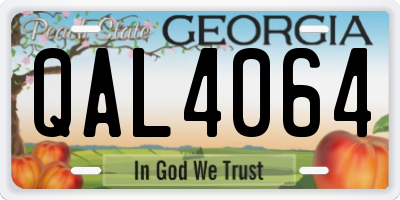 GA license plate QAL4064