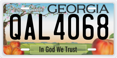 GA license plate QAL4068