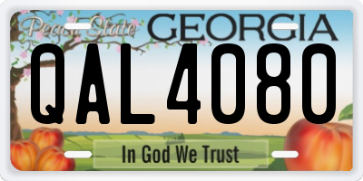 GA license plate QAL4080