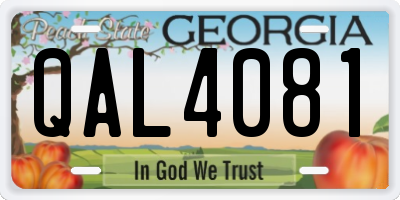 GA license plate QAL4081